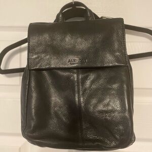 American Leather Company Black Soft Leather Backpack